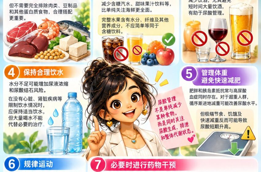  尿酸高，常见的干预方法有哪些？
